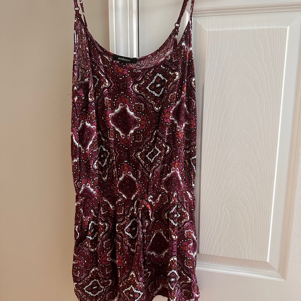 Ambiance sz S Bohemian Print Sleeveless Romper